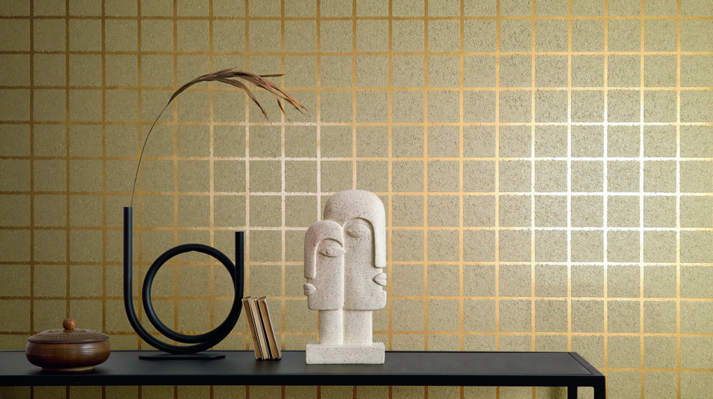 Haptische Tapete mit strukturierter Oberfläche im Detail