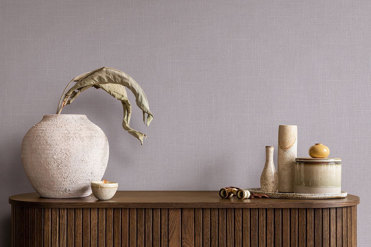 BOHO fine linen Tapete mit sanfter Stoffoptik im modernen Interior