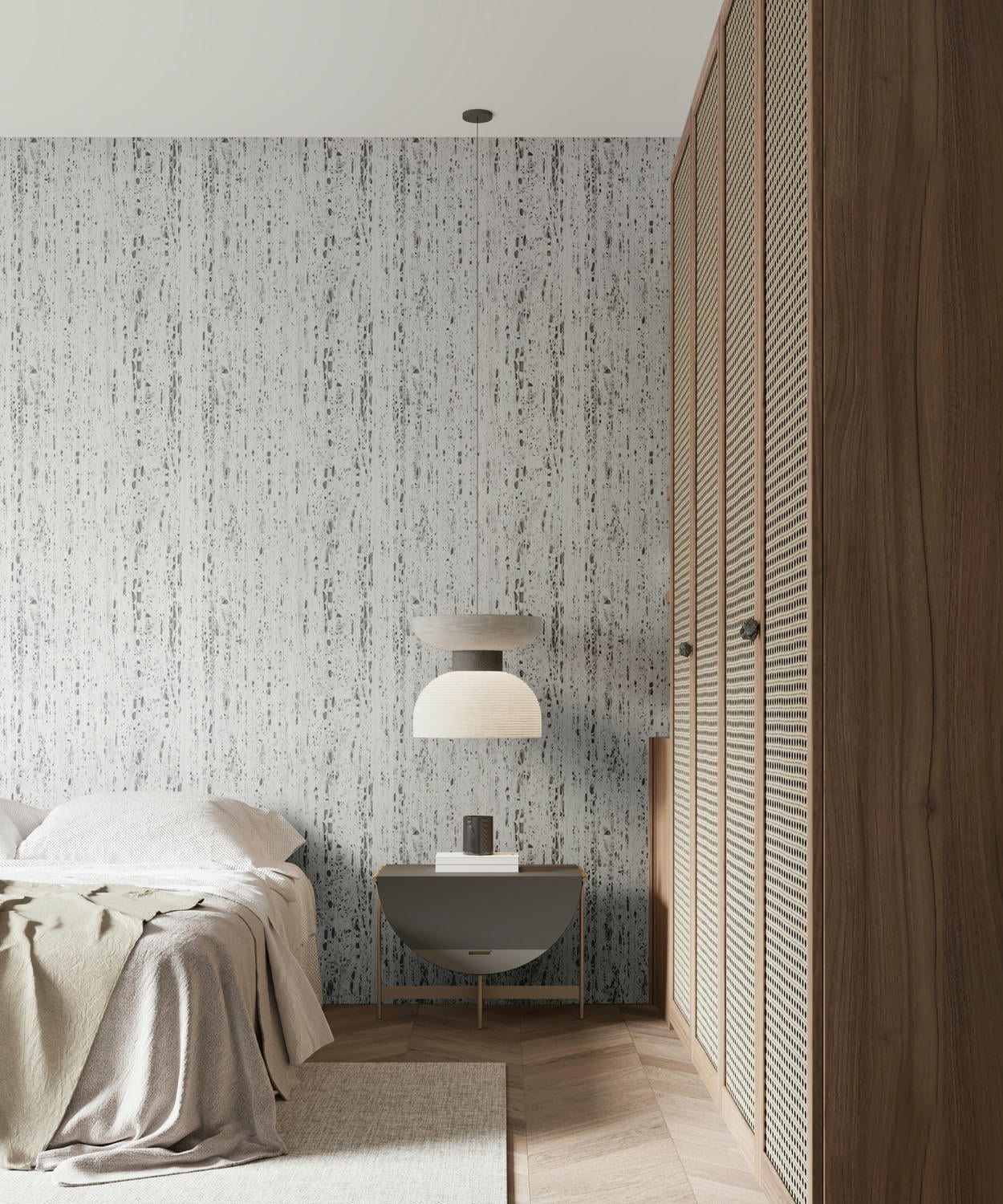 Interior Bedroom Wall Mockup - 3d rendering, 3d illustration